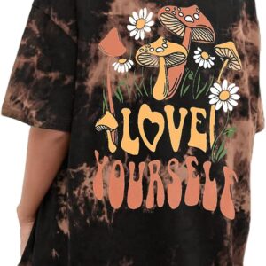 CSDAJIO Women's Trendy Oversized T Shirt Graphic Tee Crewneck Short Sleeve Loose Cute Going Out Summer Tops