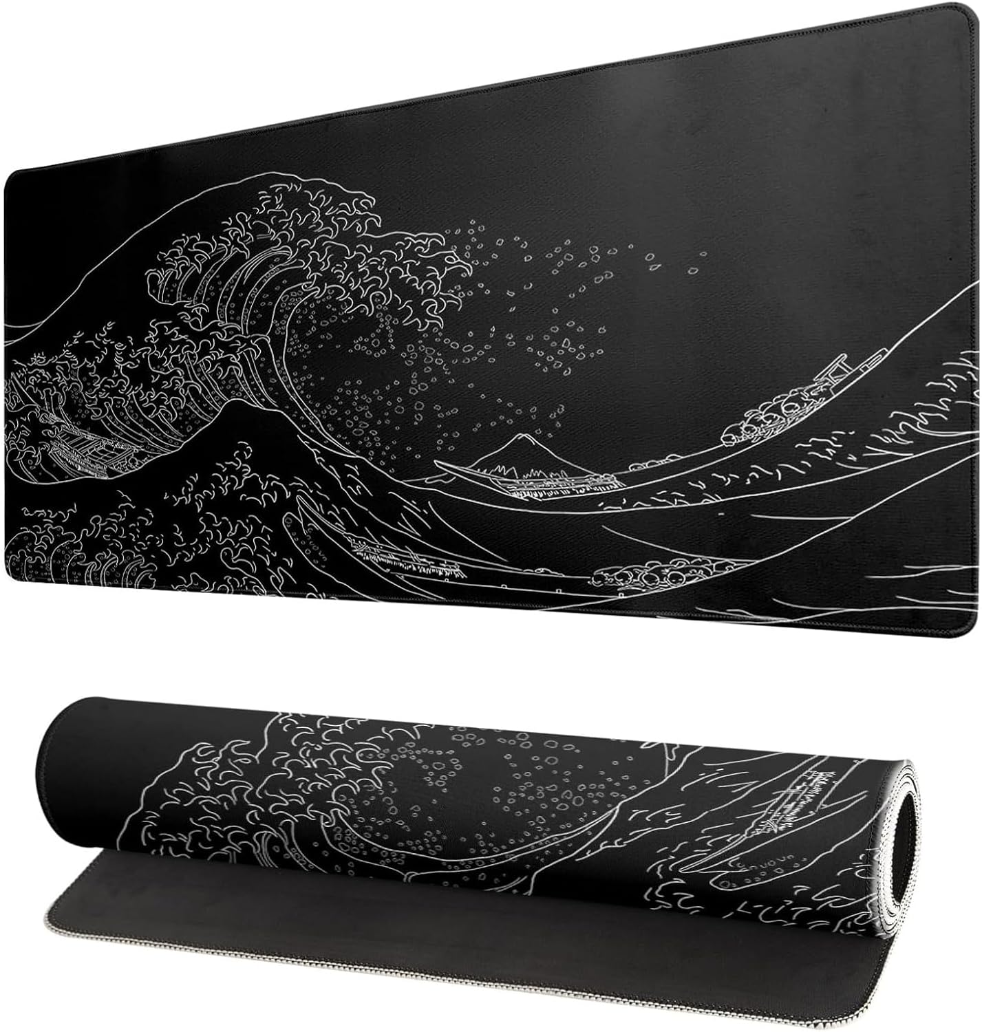 Cute Frog Kawaii Green Desk Decor Mat, Large Gaming Mouse Pad for Computer Keyboard Laptop, Home Office Accessories for Girl (31.5x15.7 in)-with Stitched Edges Pad - Image 3