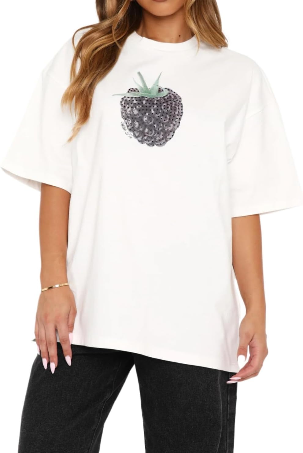 Cute Strawberry Beach Shirts Oversized Graphic Tees Women Short Sleeve Y2k Summer Tops 2000s Aesthetic Preppy Clothes - Image 27