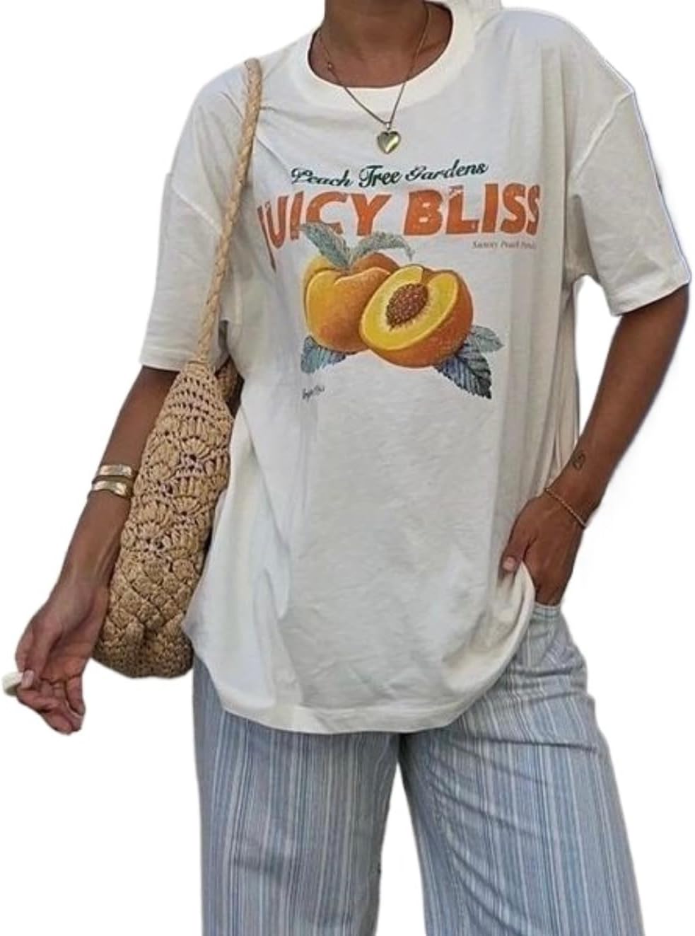 Cute Strawberry Beach Shirts Oversized Graphic Tees Women Short Sleeve Y2k Summer Tops 2000s Aesthetic Preppy Clothes - Image 14