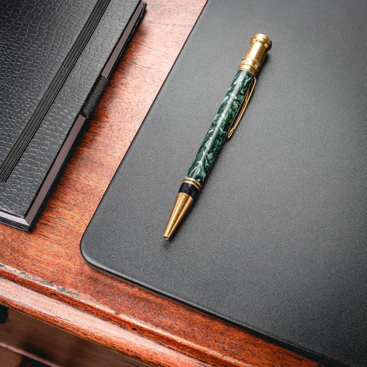 Dacasso 30" x 12.5" Classic Black Leather Keyboard/Mouse/Gaming Desk Mat - Luxury Executive Desk Surface Protector & Essential Office Decor - Image 7