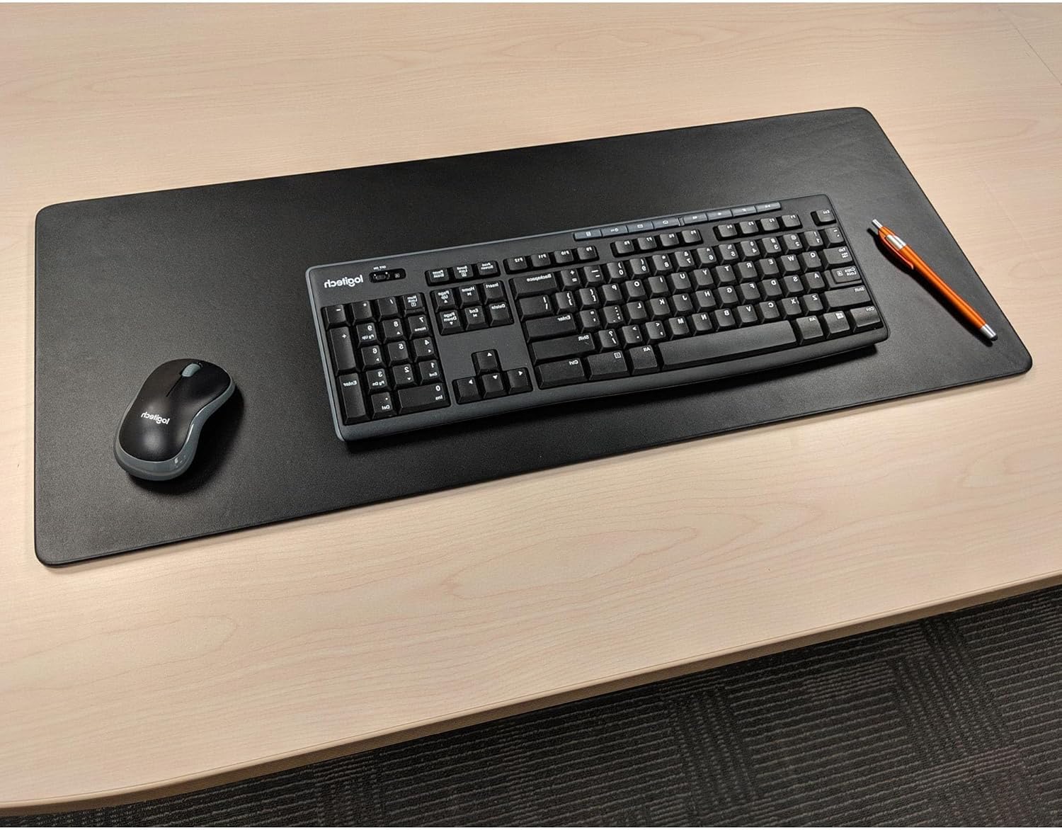 Dacasso 30" x 12.5" Classic Black Leather Keyboard/Mouse/Gaming Desk Mat - Luxury Executive Desk Surface Protector & Essential Office Decor - Image 2