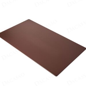 Dacasso 34” x 20” Luxury Brown Leatherette Desk Mat w/Out Side Rails - Executive Desk Surface Protector - Faux Leather Desk Pad Blotter for Writing