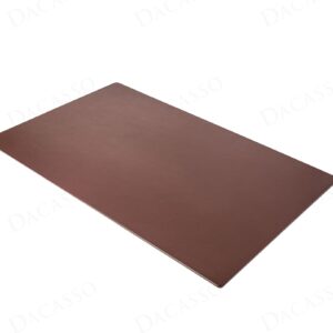 Dacasso 38 x 24 Chocolate Brown Leather Desk Mat w/Out Side Rails - Executive Desk Surface Protector - Luxury Leather Desk Blotter for Writing