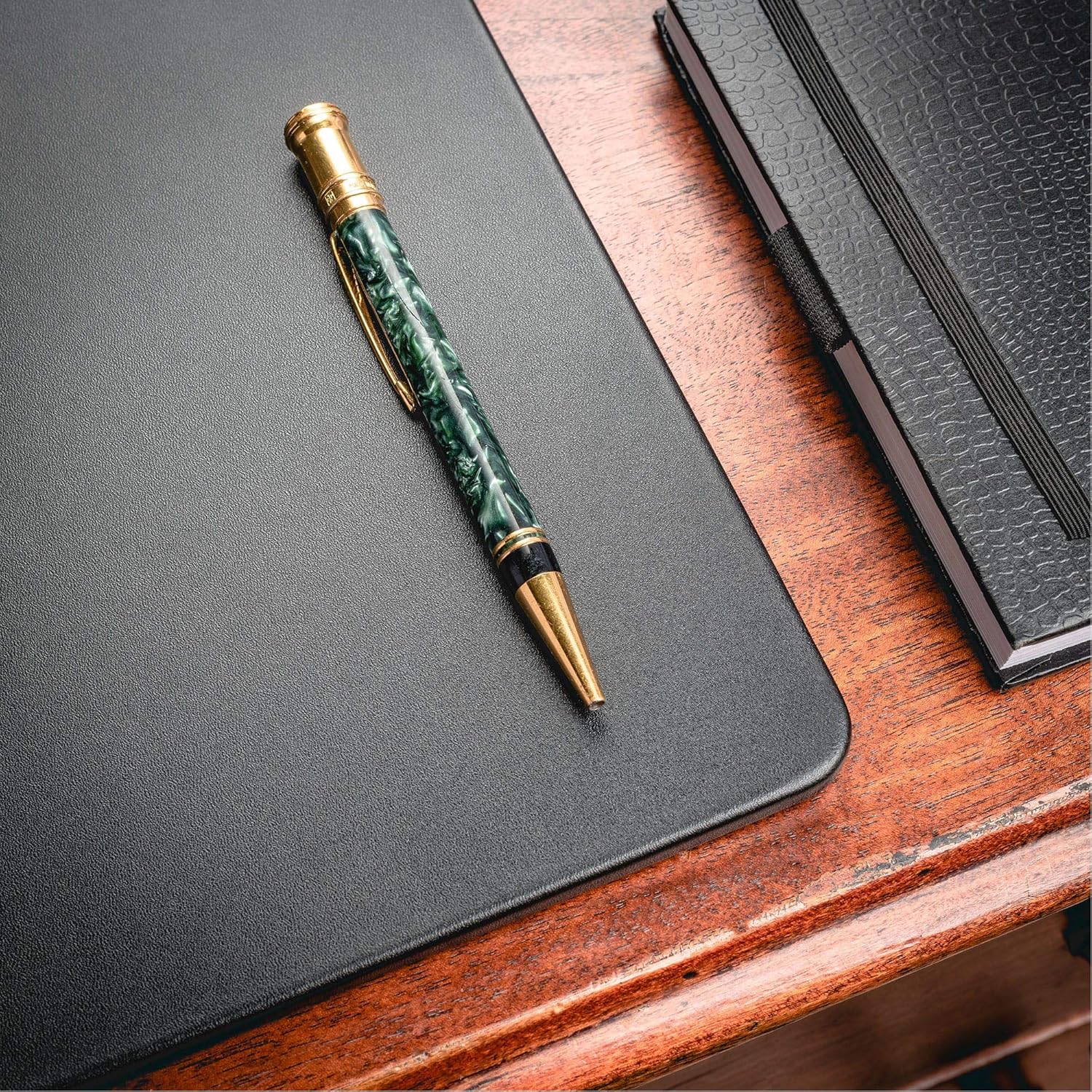 Dacasso Classic Leather Mat Desk pad, 38" x 24", Black - Image 4