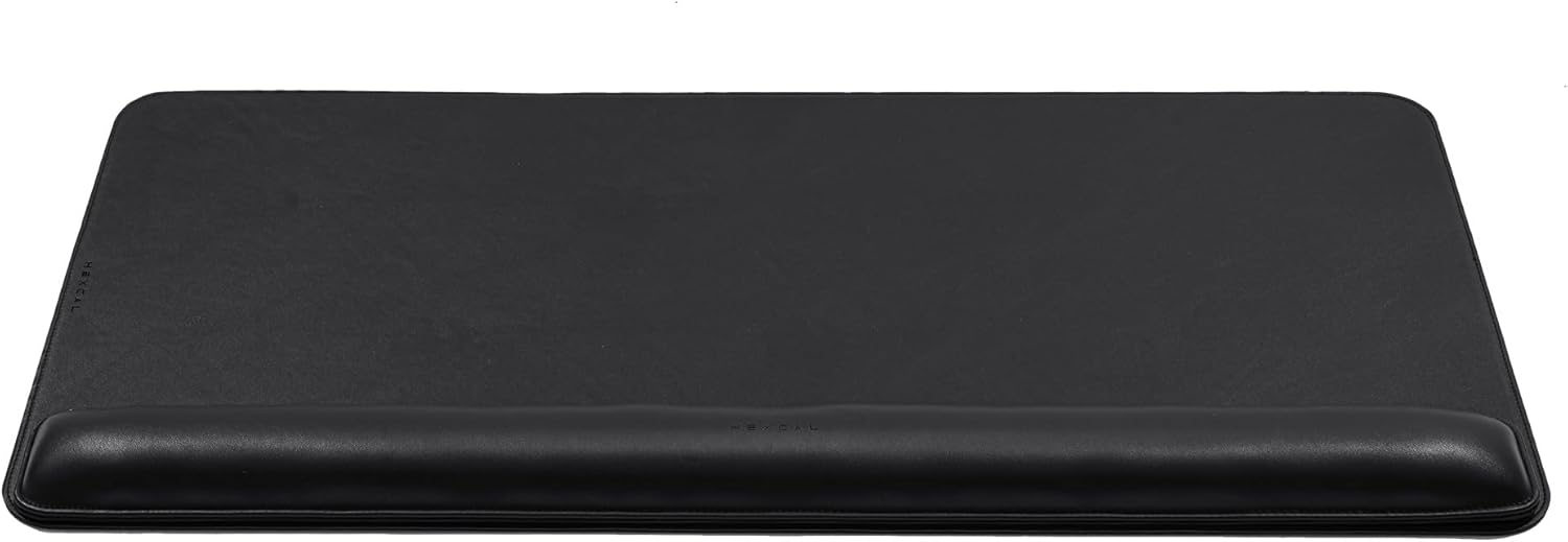 Desk Mat Bundle, Wrist Rest, Office Desk Pad, Large Mouse Pad, Anti-Slip Waterproof Gaming Mouse Pad, Vegan Leather, Desk Writing Pad for Office and Home, Black (31.5” x 15.7” x 0.14”) - Image 4