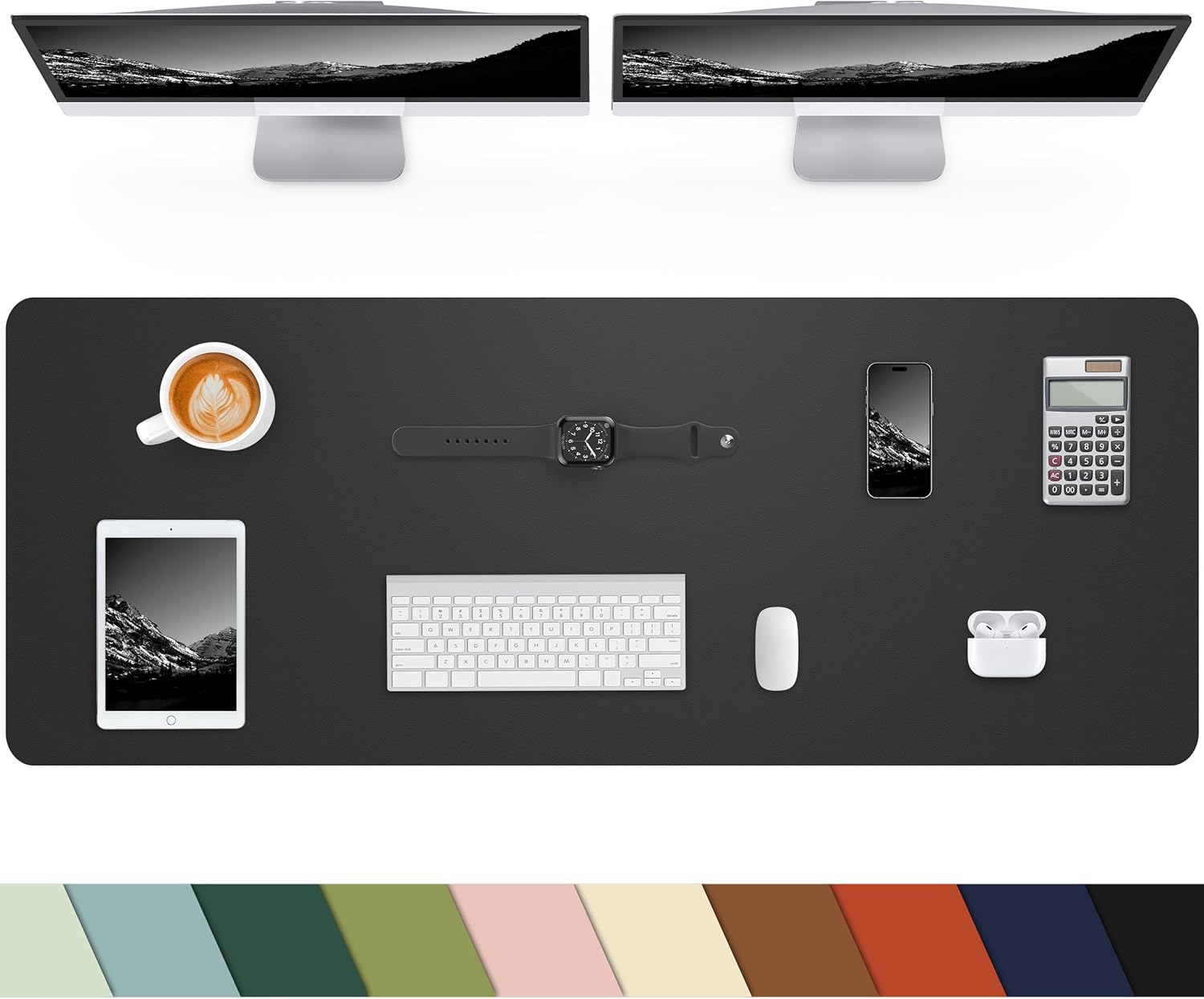 Desk mat Large, Leather Desk Pad Protector,Office Desk Mat,Mouse Pad, Non-Slip Desk Blotter, Laptop Desk Pad, Waterproof Desk Writing Pad for Office&Home (Dark Green, 48" x 24") - Image 18