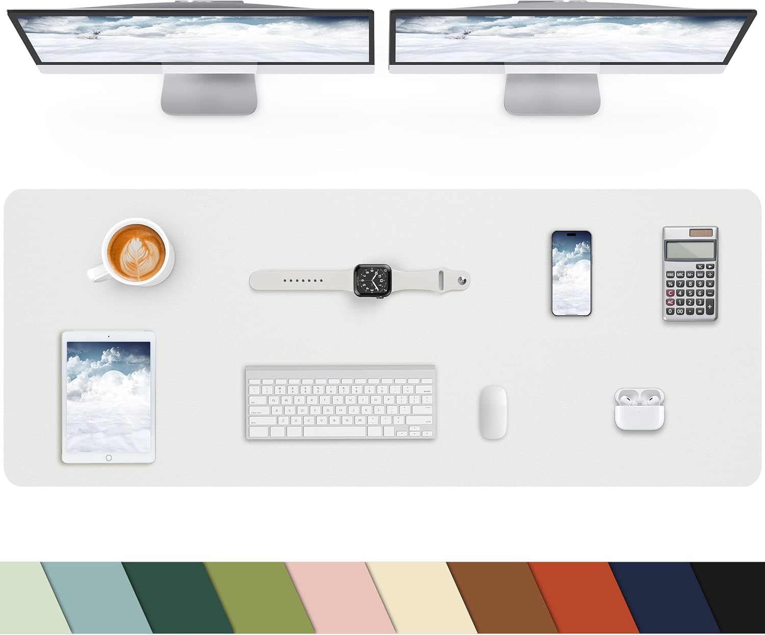 Desk mat Large, Leather Desk Pad Protector,Office Desk Mat,Mouse Pad, Non-Slip Desk Blotter, Laptop Desk Pad, Waterproof Desk Writing Pad for Office&Home (Dark Green, 48" x 24") - Image 23