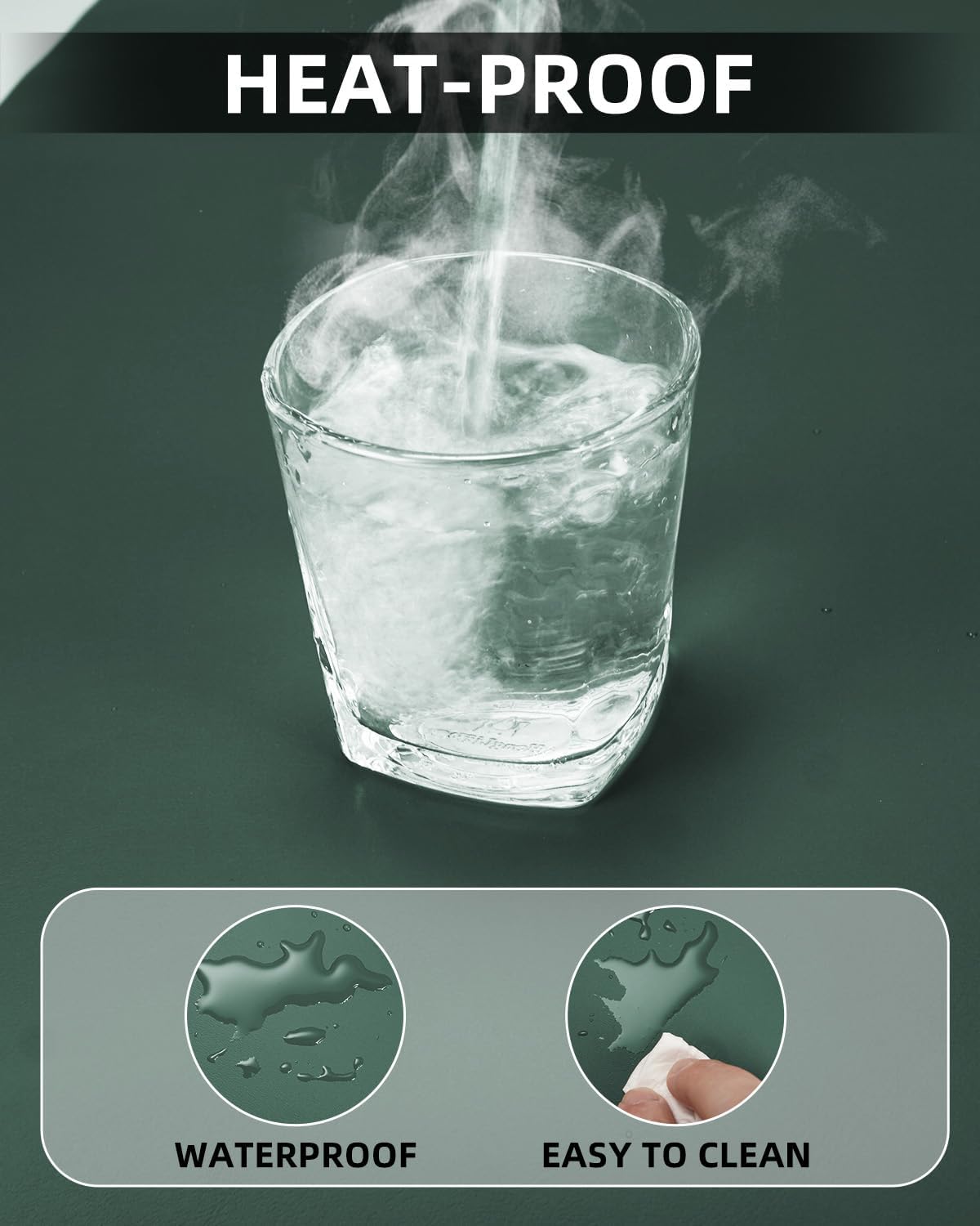 Desk mat Large, Leather Desk Pad Protector,Office Desk Mat,Mouse Pad, Non-Slip Desk Blotter, Laptop Desk Pad, Waterproof Desk Writing Pad for Office&Home (Dark Green, 48" x 24") - Image 5