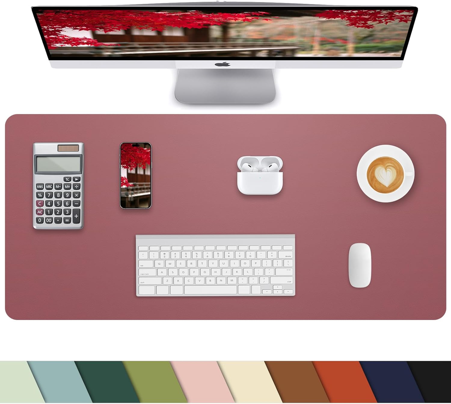 Desk mat Large, Leather Desk Pad Protector,Office Desk Mat,Mouse Pad, Non-Slip Desk Blotter, Laptop Desk Pad, Waterproof Desk Writing Pad for Office&Home (Dark Green, 48" x 24") - Image 24