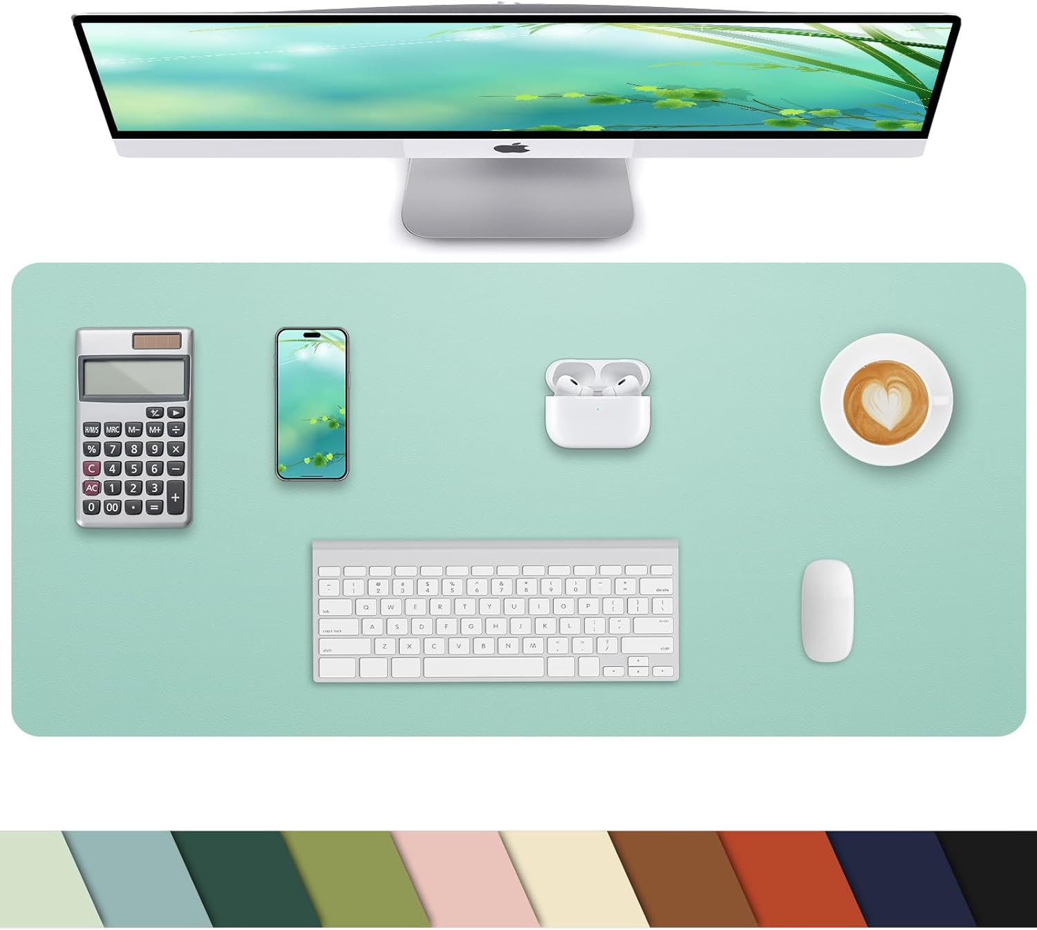 Desk mat Large, Leather Desk Pad Protector,Office Desk Mat,Mouse Pad, Non-Slip Desk Blotter, Laptop Desk Pad, Waterproof Desk Writing Pad for Office&Home (Dark Green, 48" x 24") - Image 30