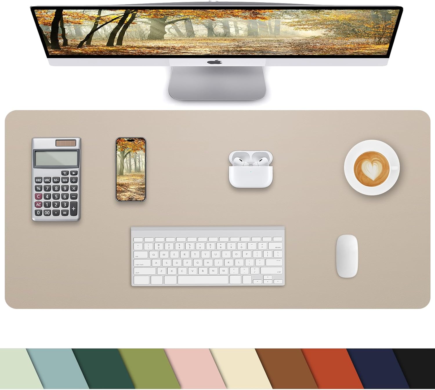 Desk mat Large, Leather Desk Pad Protector,Office Desk Mat,Mouse Pad, Non-Slip Desk Blotter, Laptop Desk Pad, Waterproof Desk Writing Pad for Office&Home (Dark Green, 48" x 24") - Image 28