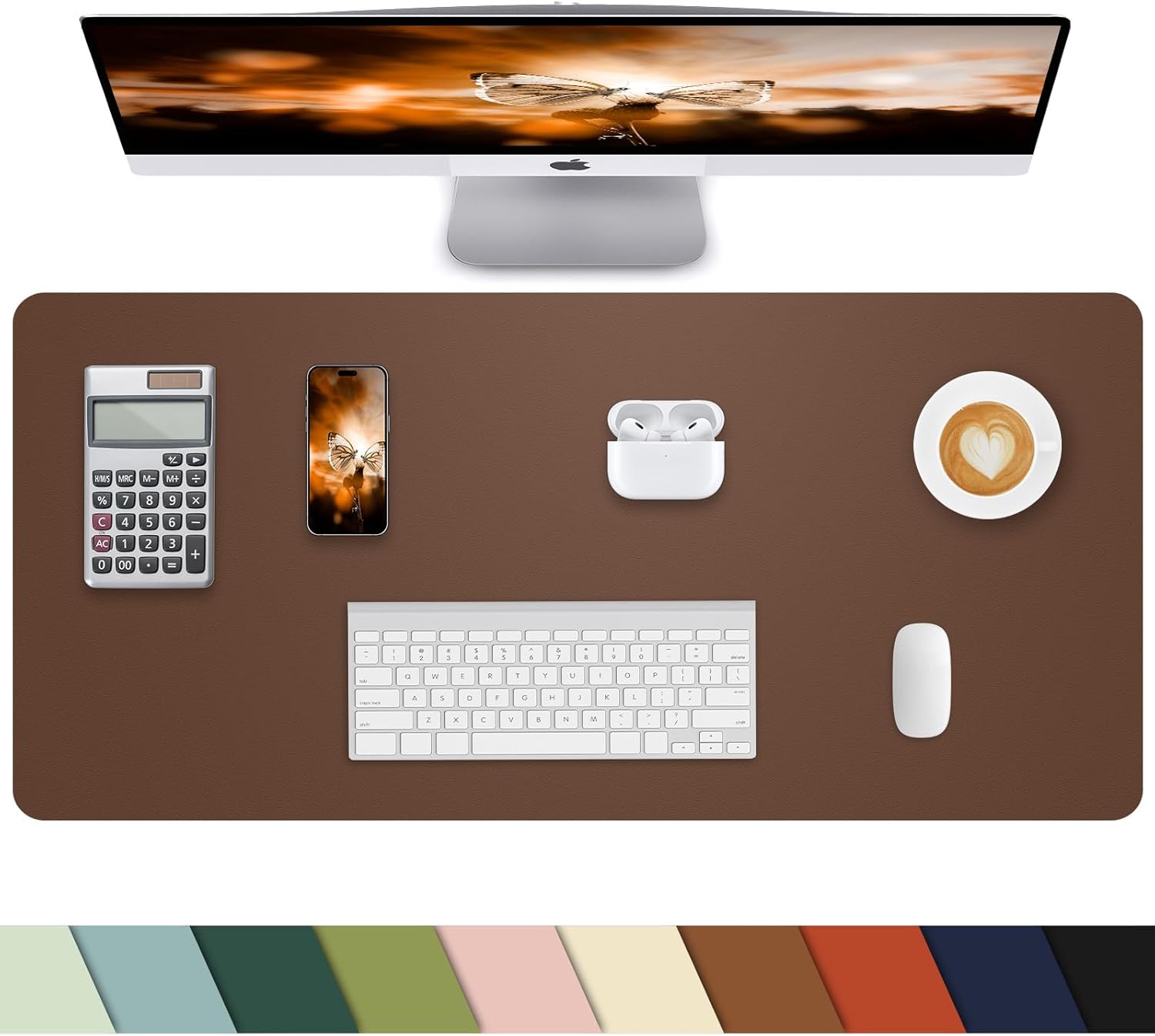 Desk mat Large, Leather Desk Pad Protector,Office Desk Mat,Mouse Pad, Non-Slip Desk Blotter, Laptop Desk Pad, Waterproof Desk Writing Pad for Office&Home (Dark Green, 48" x 24") - Image 7