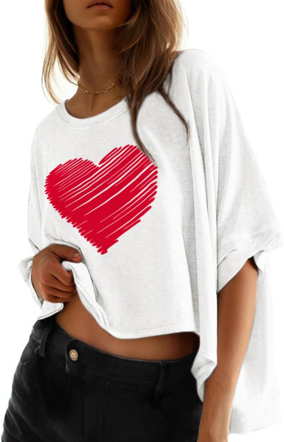 Dokotoo Summer Shirts 2025 Womens Solid T Shirts for Women Loose Oversized Tops Basic Tee - Image 28