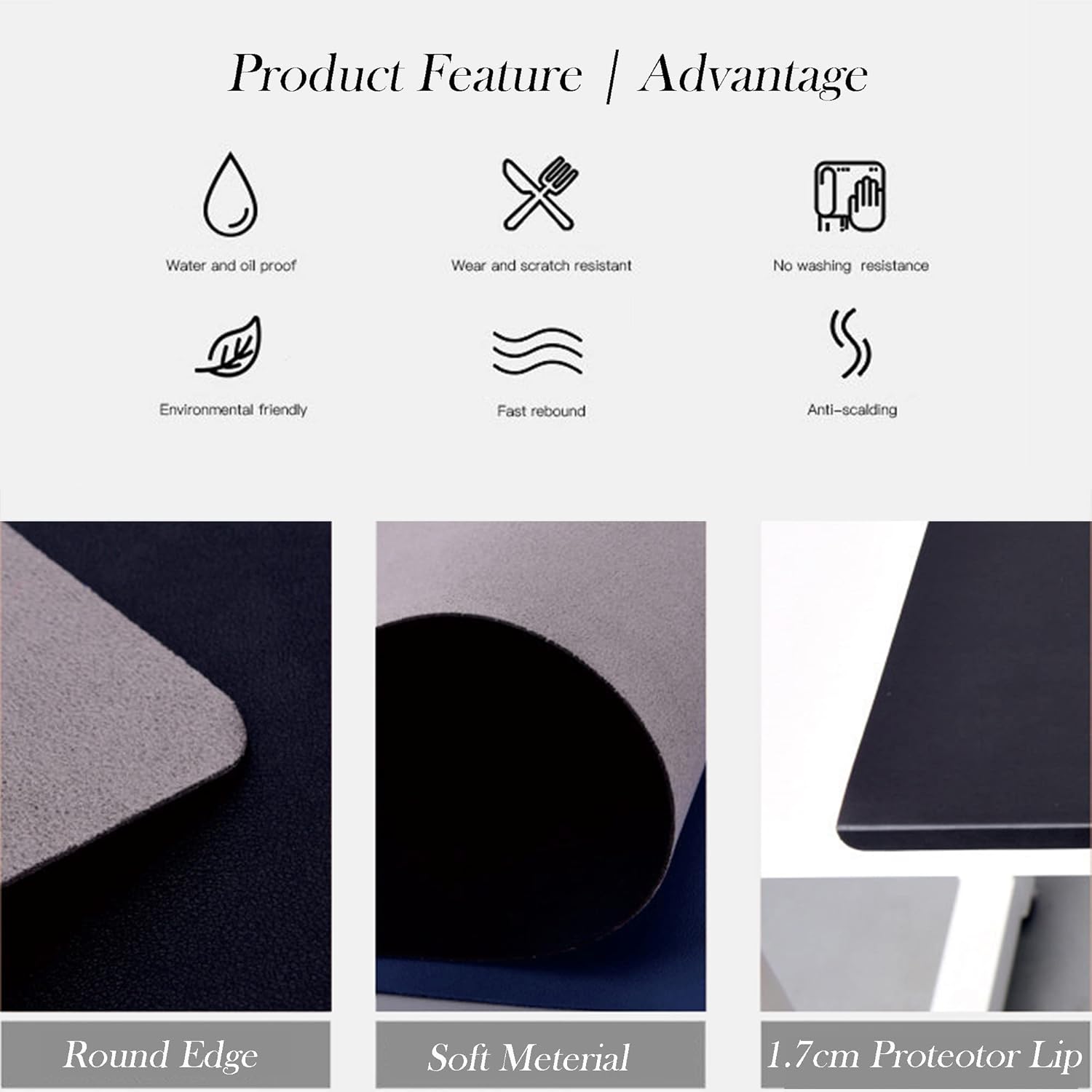 Extended Writing Gaming Mat with Fixation Lip - Large Office Desk Pad Non-Slip Mouse Mat | Waterproof Desktops Mat Soft Leather Mouse Pad for Home Office - Image 7