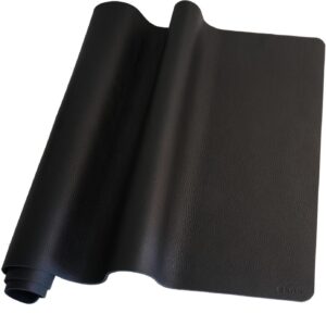 Extra-Thick Desk Mat - Premium Full Grain Genuine Leather-Handmade with Cowhide Litchi Grain Leather - Suitable for Men and Women Working at Home or in The Office - 35.4x16.5in - Black