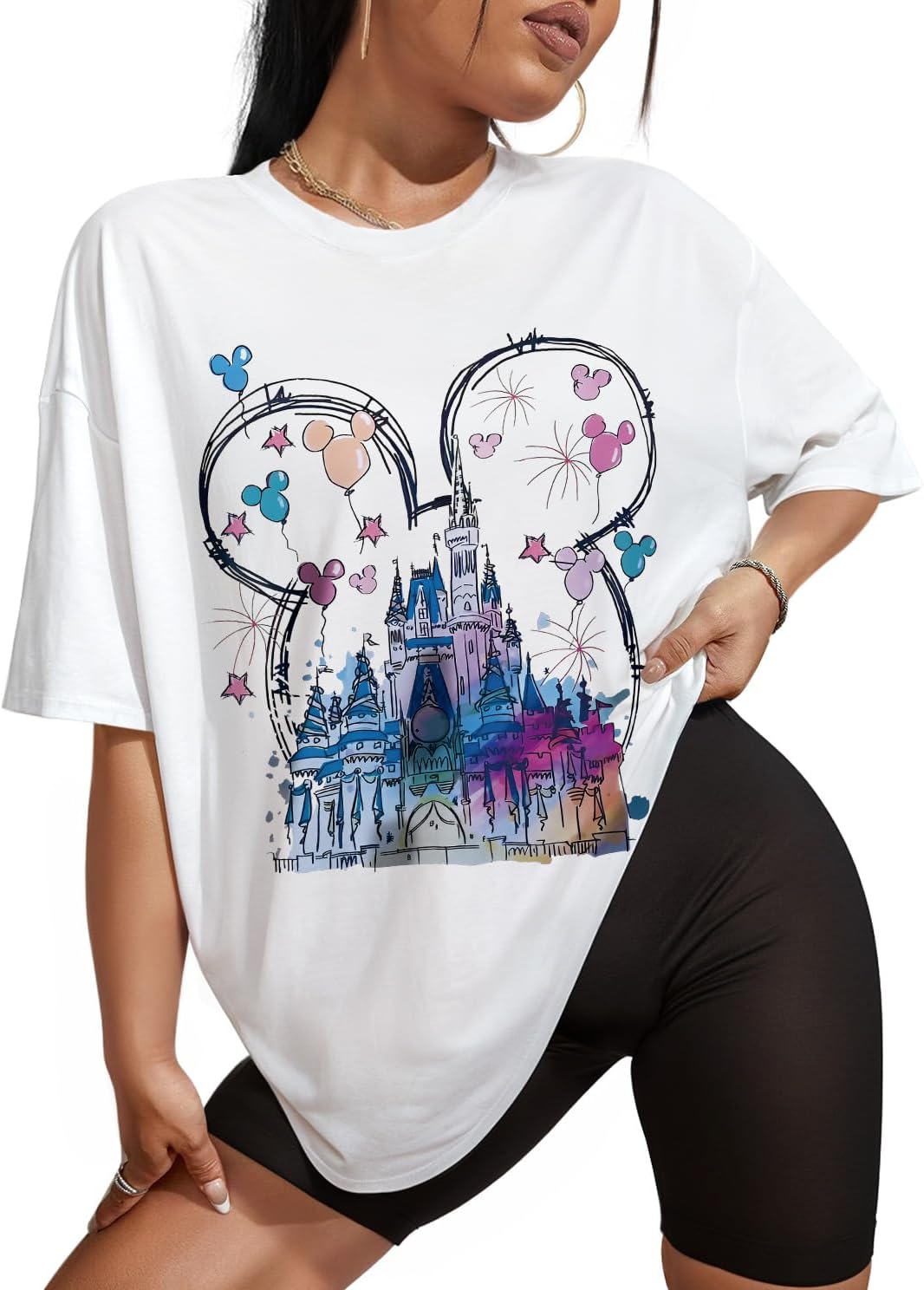 Flafens Oversized Tshirts for Women - T Shirt Graphic Tees Loose Crewneck Pattern Sleeve Cute Print Fashion Summer Tops - Image 7