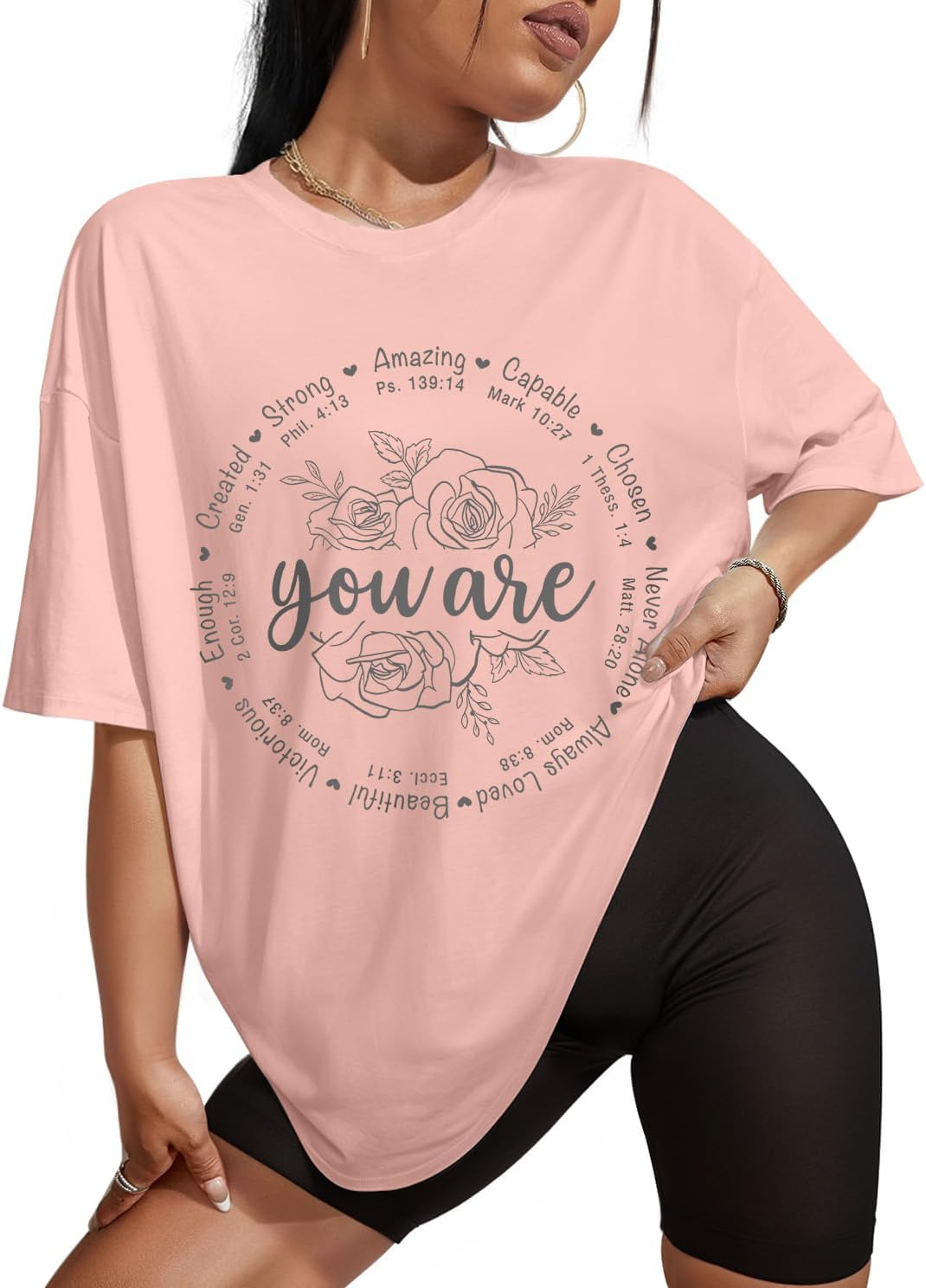 Flafens Oversized Tshirts for Women - T Shirt Graphic Tees Loose Crewneck Pattern Sleeve Cute Print Fashion Summer Tops - Image 8