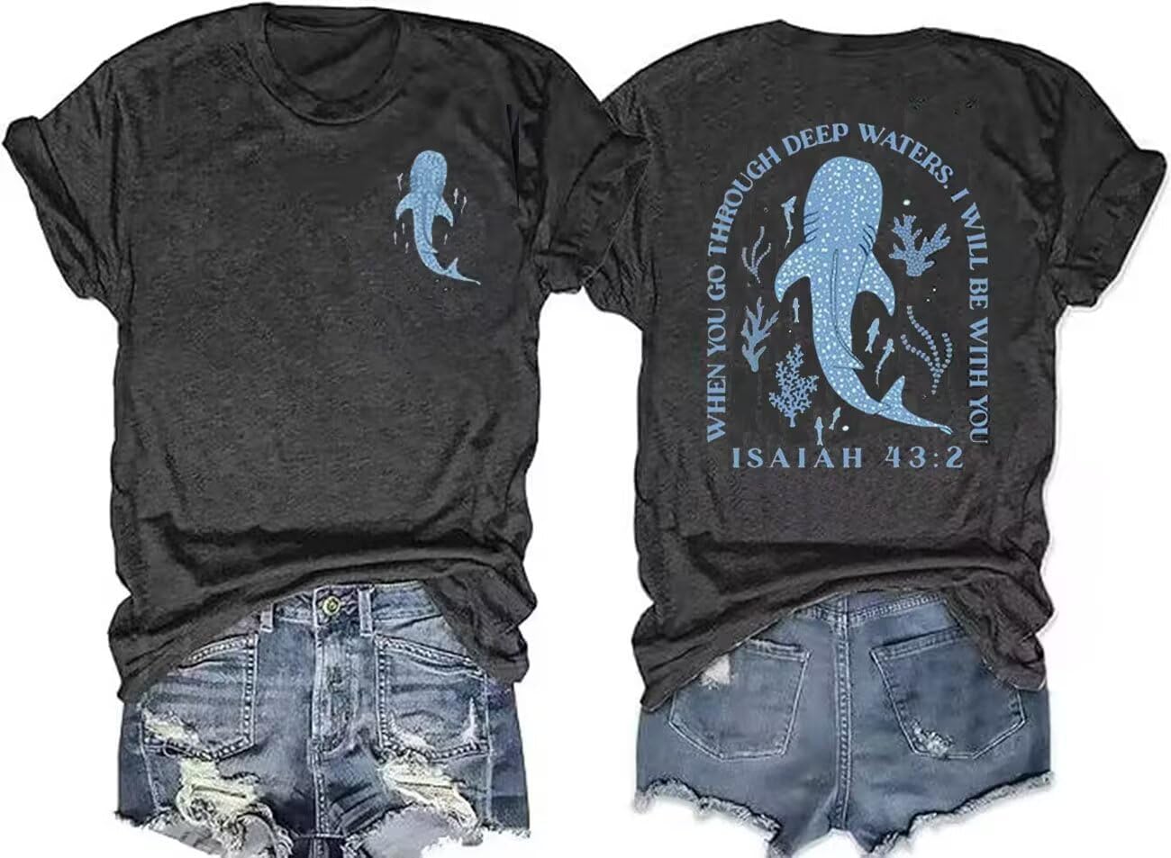 GEKYKOC Moon and Sun Shirts for Women Vintage Graphic Tshirt Mountain Hiking Short Sleeve Tees Vacation Funny Shirt - Image 6