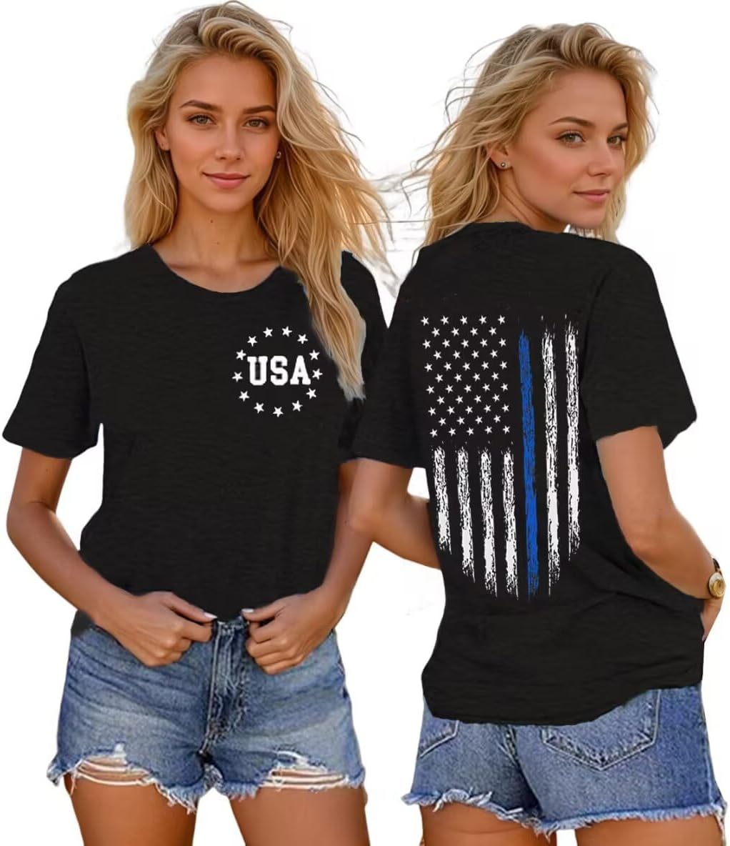 GEKYKOC Moon and Sun Shirts for Women Vintage Graphic Tshirt Mountain Hiking Short Sleeve Tees Vacation Funny Shirt - Image 7