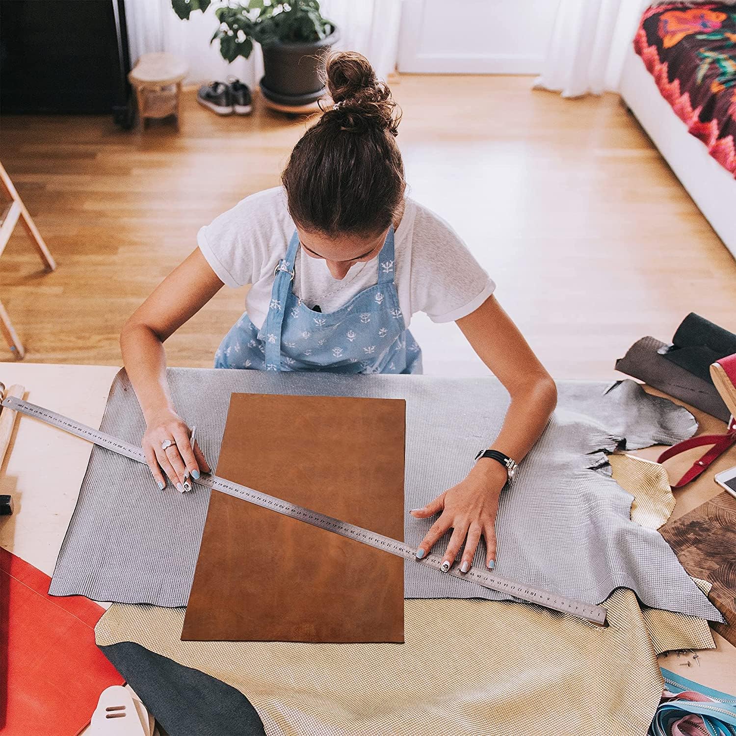 Genuine Leather Large Desk Pad Protector, Office Desk Mat, Mouse Pad, Non-Slip Leather Desk Blotter, Laptop Desk Pad, Desk Writing Pad for Office and Home (32''x16'', Brown Antique) - Image 2