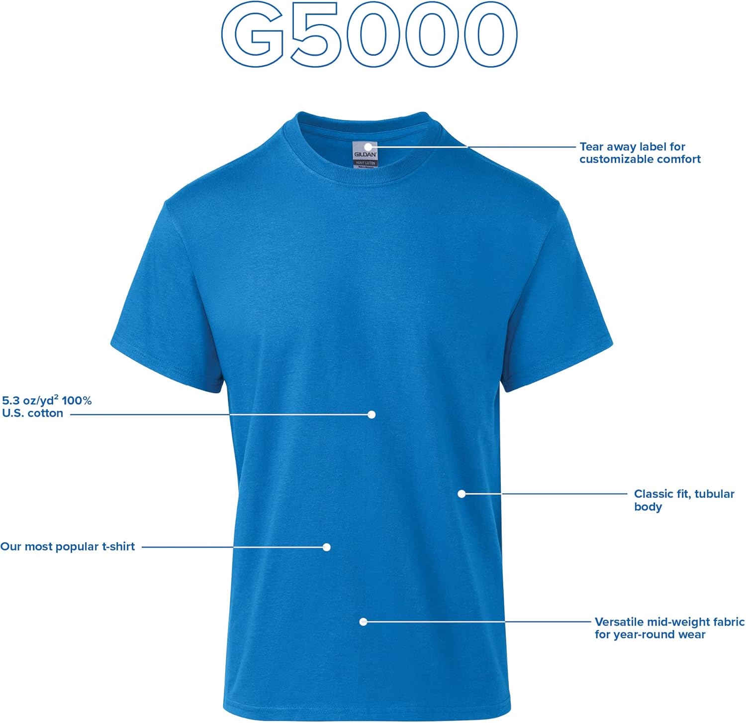 Gildan Adult Heavy Cotton T-Shirt, Style G5000, Multipack - Image 4