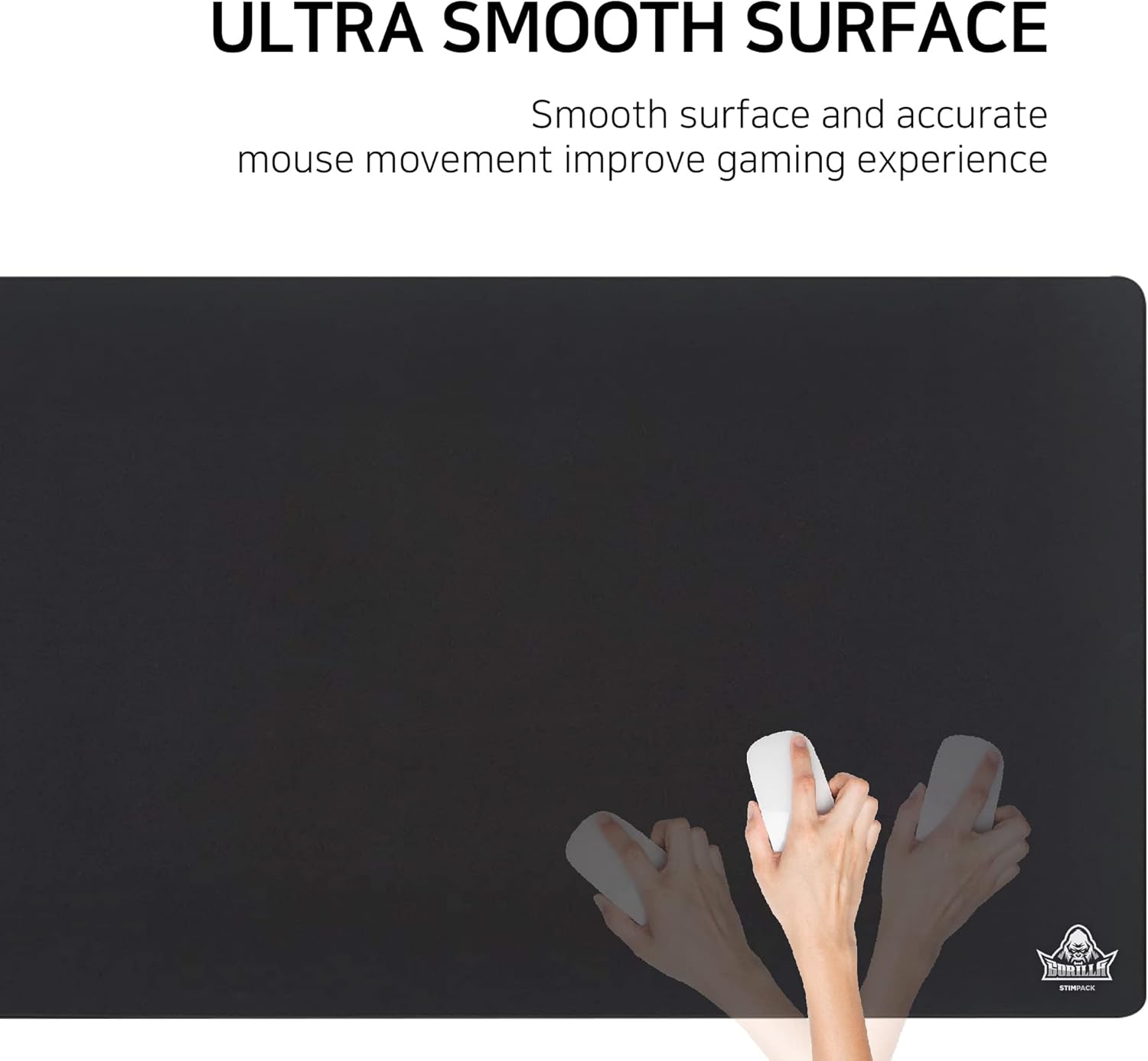 Gorilla Stimpack 4XL Huge Mouse Pads Oversized Giant Mouse Pad (60''x30''x0.12'') - XXXXL Extended Mousepad Full Desk Mat Suitable for Gamers - Black - Image 5