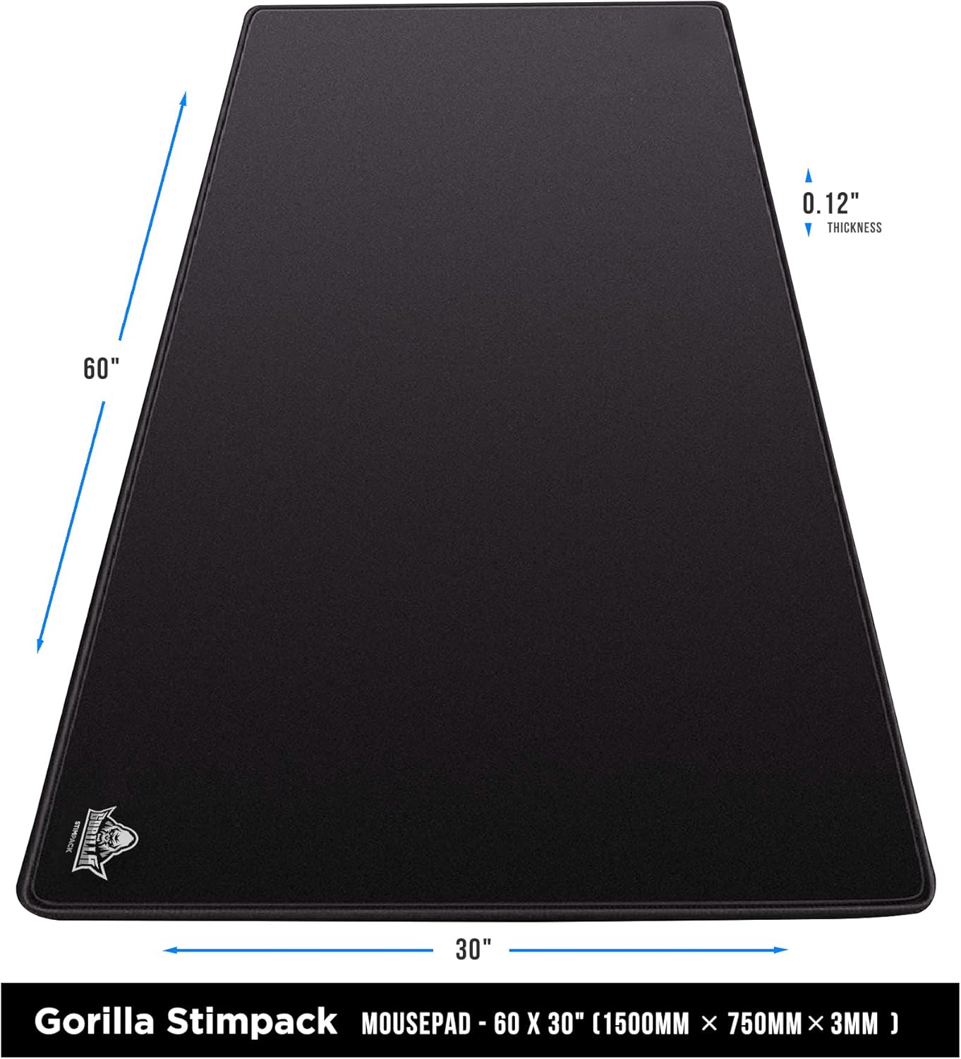Gorilla Stimpack 4XL Huge Mouse Pads Oversized Giant Mouse Pad (60''x30''x0.12'') - XXXXL Extended Mousepad Full Desk Mat Suitable for Gamers - Black - Image 7