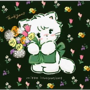 Gourmandies NMD-11BK Mikko Illustrations Desk Mat, Black