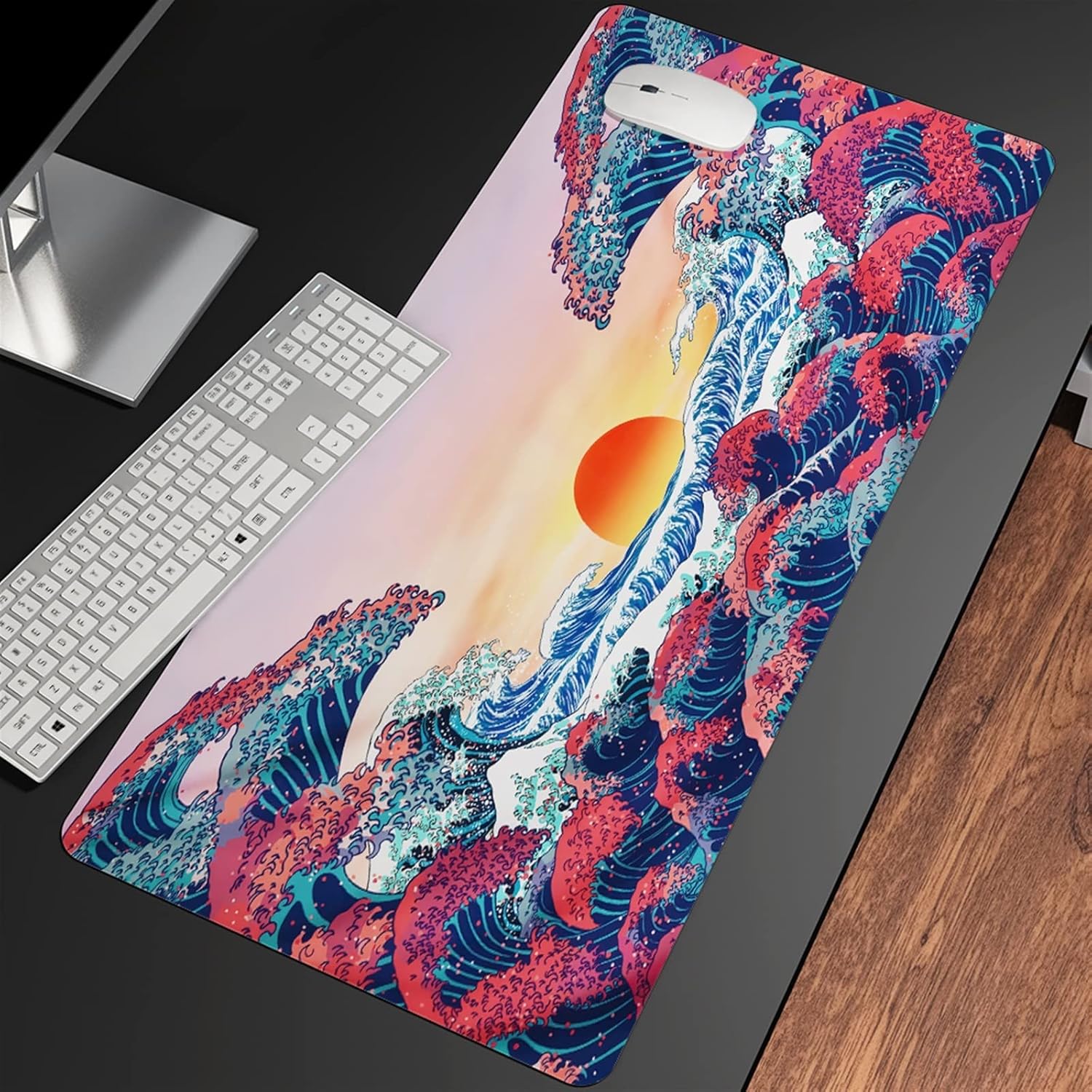 Great Wave Off Art Large Size Mouse Pad Natural Rubber PC Computer Gaming Mousepad Desk Mat Locking Edge for CS GO LOL (Color : SNC-010, Size : 1200x600x3mm)