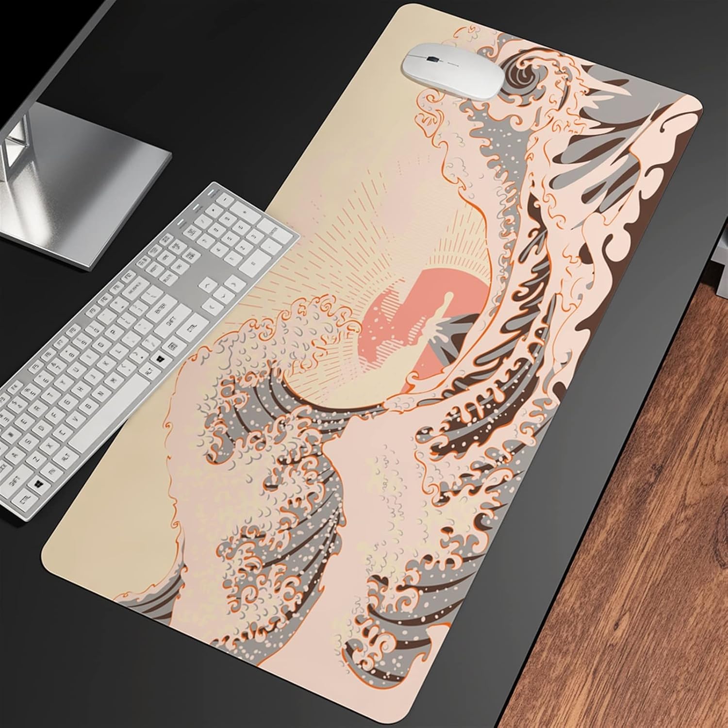 Great Wave Off Art Large Size Mouse Pad Natural Rubber PC Computer Gaming Mousepad Desk Mat Locking Edge for CS GO LOL (Color : SNC-019, Size : 1000x500x3mm)