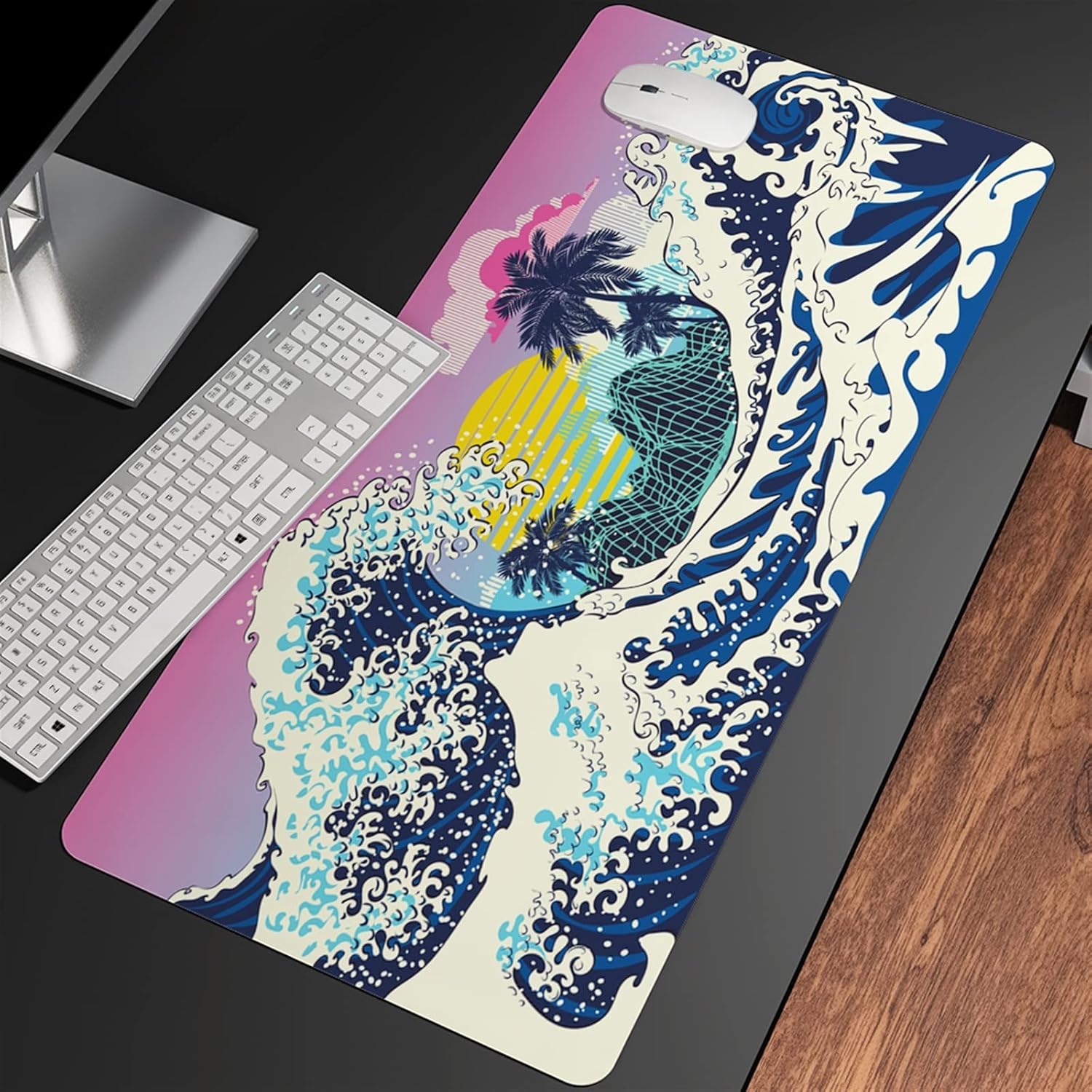Great Wave Off Art Large Size Mouse Pad Natural Rubber PC Computer Gaming Mousepad Desk Mat Locking Edge for CS GO LOL (Color : SNC-020, Size : 1200x600x3mm)