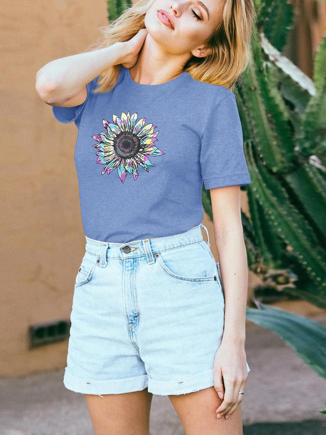 HDLTE Women Graphic T Shirts Short Sleeve Casual Print Tee Tops - Image 4