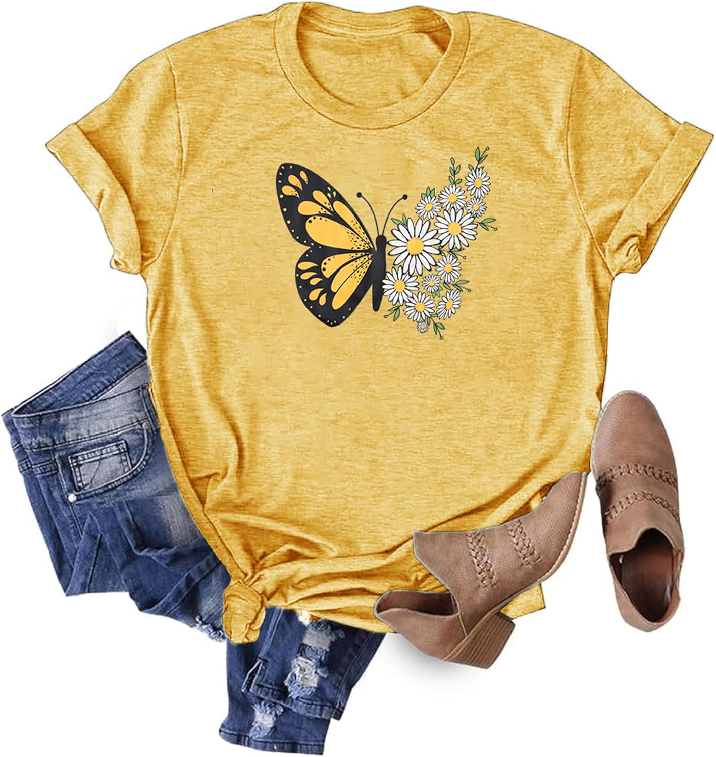 HDLTE Women Graphic T Shirts Short Sleeve Casual Print Tee Tops - Image 9