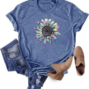 HDLTE Women Graphic T Shirts Short Sleeve Casual Print Tee Tops