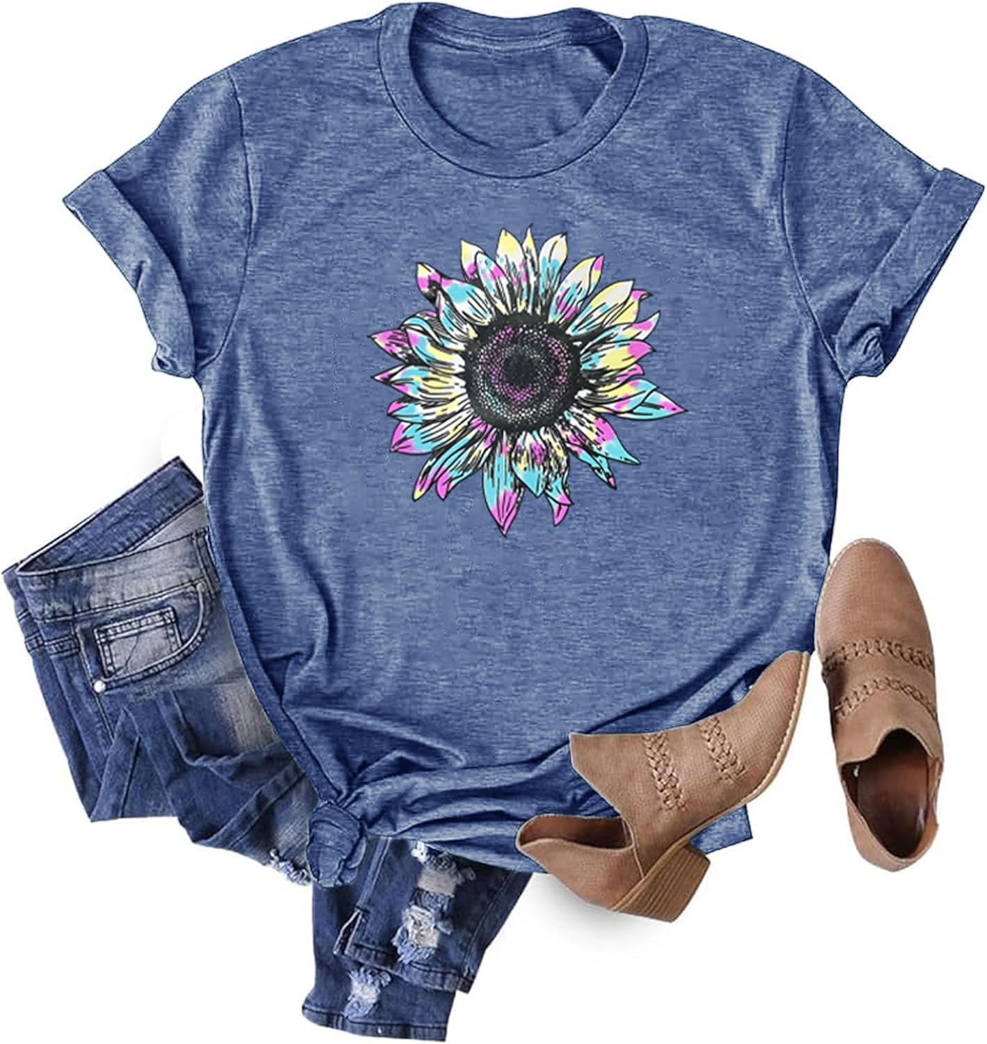 HDLTE Women Graphic T Shirts Short Sleeve Casual Print Tee Tops