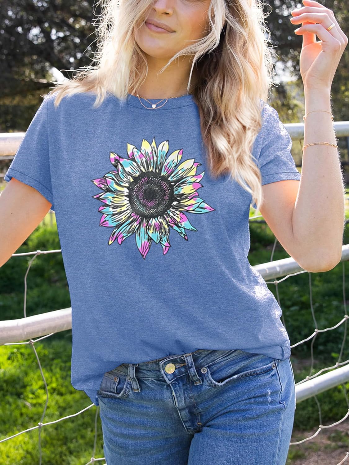 HDLTE Women Graphic T Shirts Short Sleeve Casual Print Tee Tops - Image 2