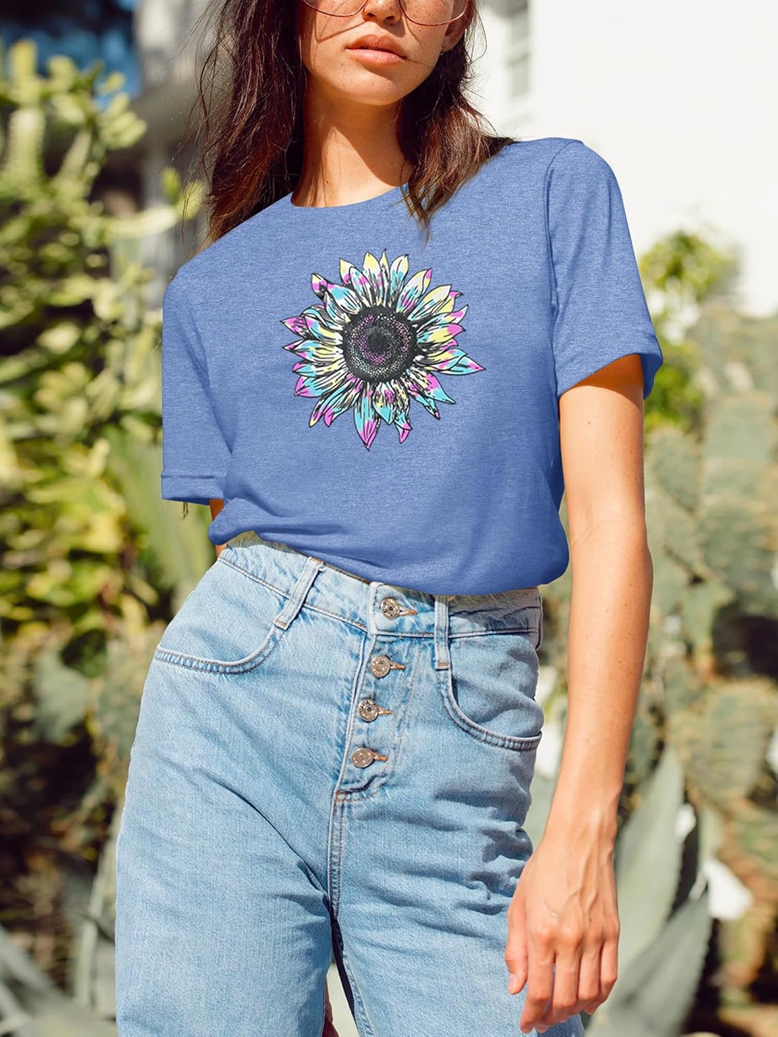 HDLTE Women Graphic T Shirts Short Sleeve Casual Print Tee Tops - Image 3