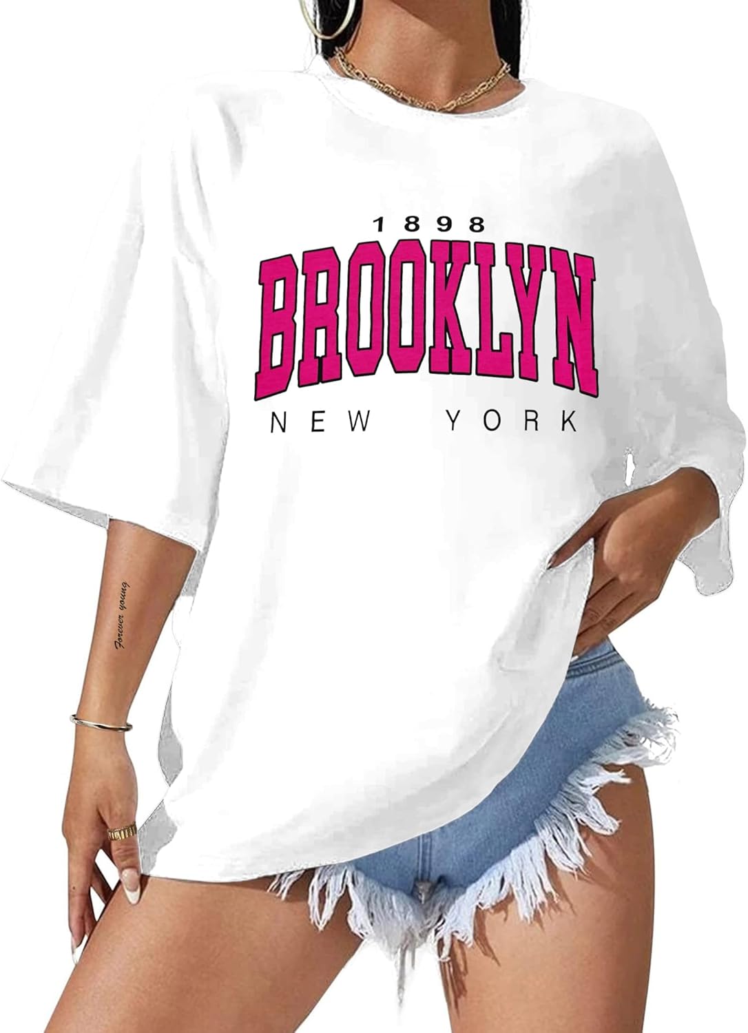 Hilinker Women's Oversized T Shirt Graphic Tees Short Sleeve Shirts Summer Casual Loose Tops - Image 14