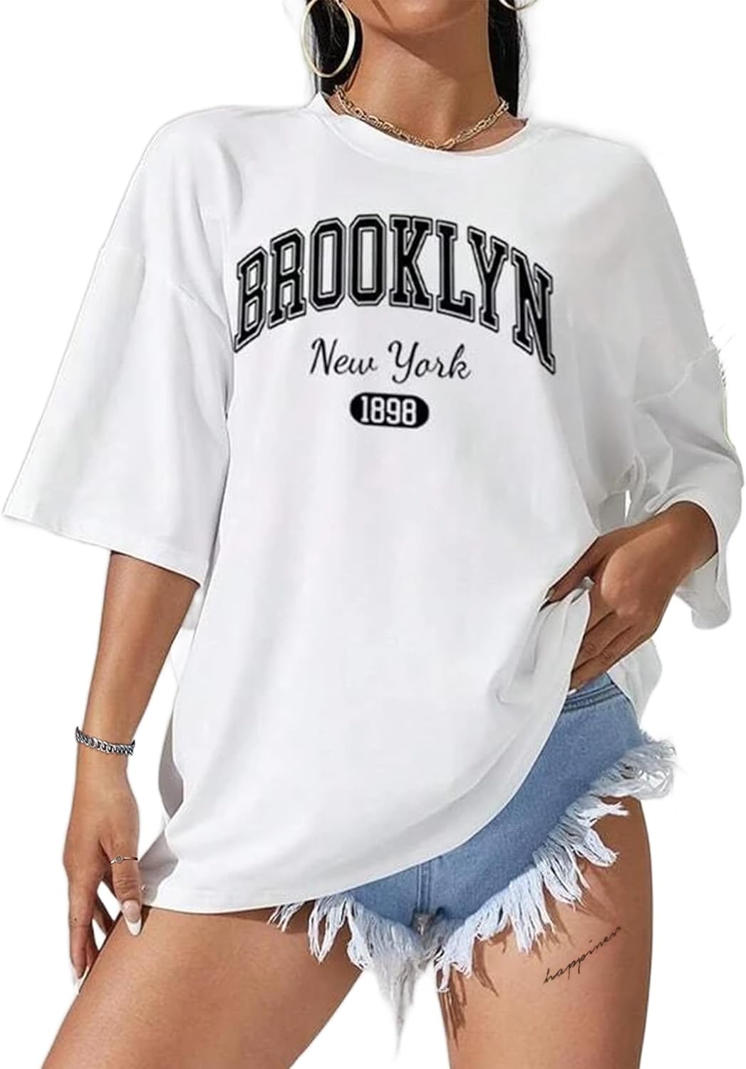 Hilinker Women's Oversized T Shirt Graphic Tees Short Sleeve Shirts Summer Casual Loose Tops - Image 9