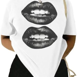 Hilinker Women's Oversized T Shirt Graphic Tees Short Sleeve Shirts Summer Casual Loose Tops