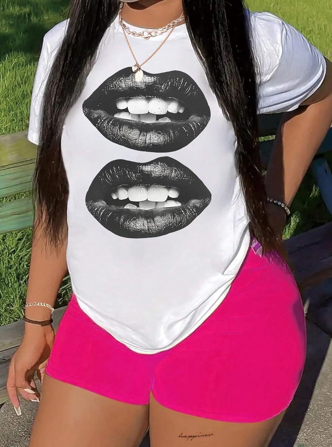 Hilinker Women's Oversized T Shirt Graphic Tees Short Sleeve Shirts Summer Casual Loose Tops - Image 3