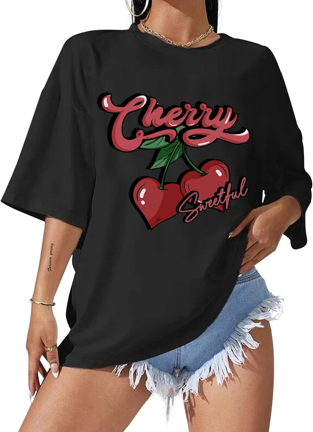 Hilinker Women's Oversized T Shirt Graphic Tees Short Sleeve Shirts Summer Casual Loose Tops - Image 12