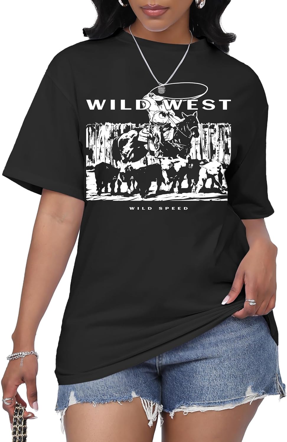 Hilinker Women's Oversized T Shirt Graphic Tees Short Sleeve Shirts Summer Casual Loose Tops - Image 16