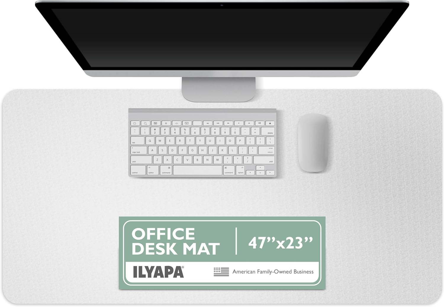 Ilyapa Office Desk Pad, Clear Textured Mat - 47x23 Inch Plastic Clear Desk Protector for Home or Office, Computer Mat Full Mouse Pad (47 x 23 Inch)
