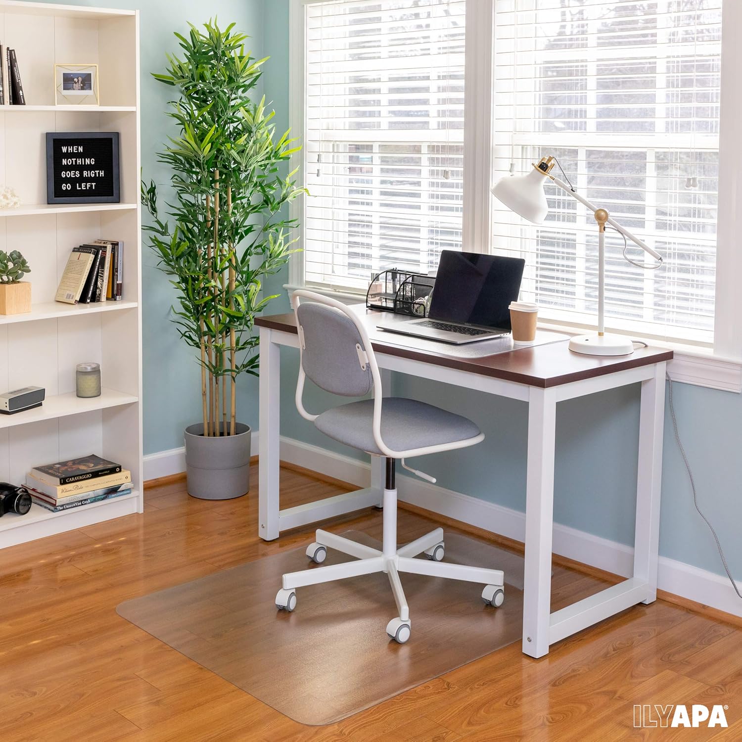 Ilyapa Office Desk Pad, Clear Textured Mat - 47x23 Inch Plastic Clear Desk Protector for Home or Office, Computer Mat Full Mouse Pad (47 x 23 Inch) - Image 8