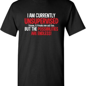 I'm Currently Unsupervised Novelty Graphic Sarcastic Funny T Shirt