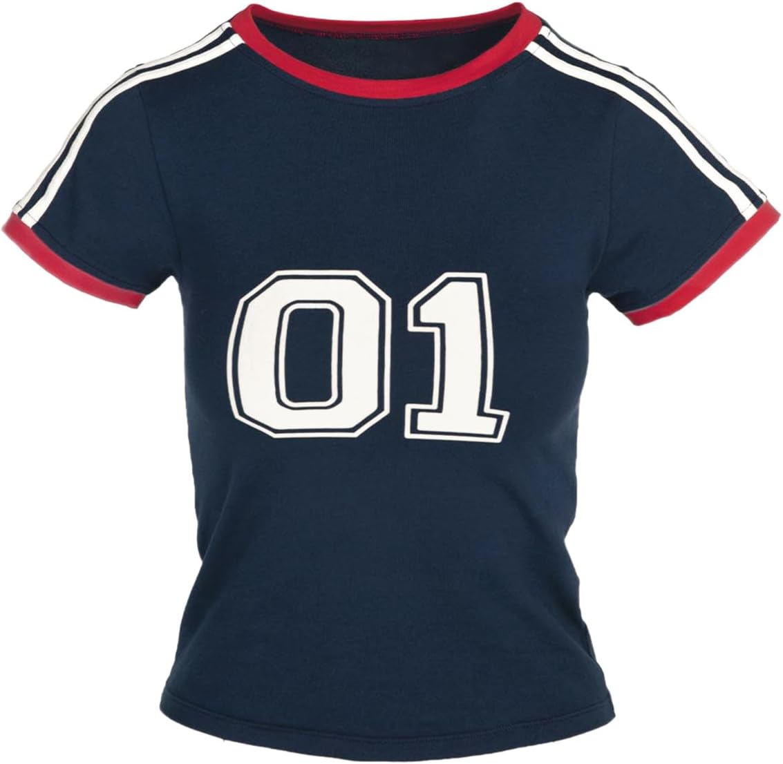 Imily Bela Womens Summer Crop Tops Y2k Baby Tees Cute Letter Print Short Sleeve Vintage T Shirt - Image 4