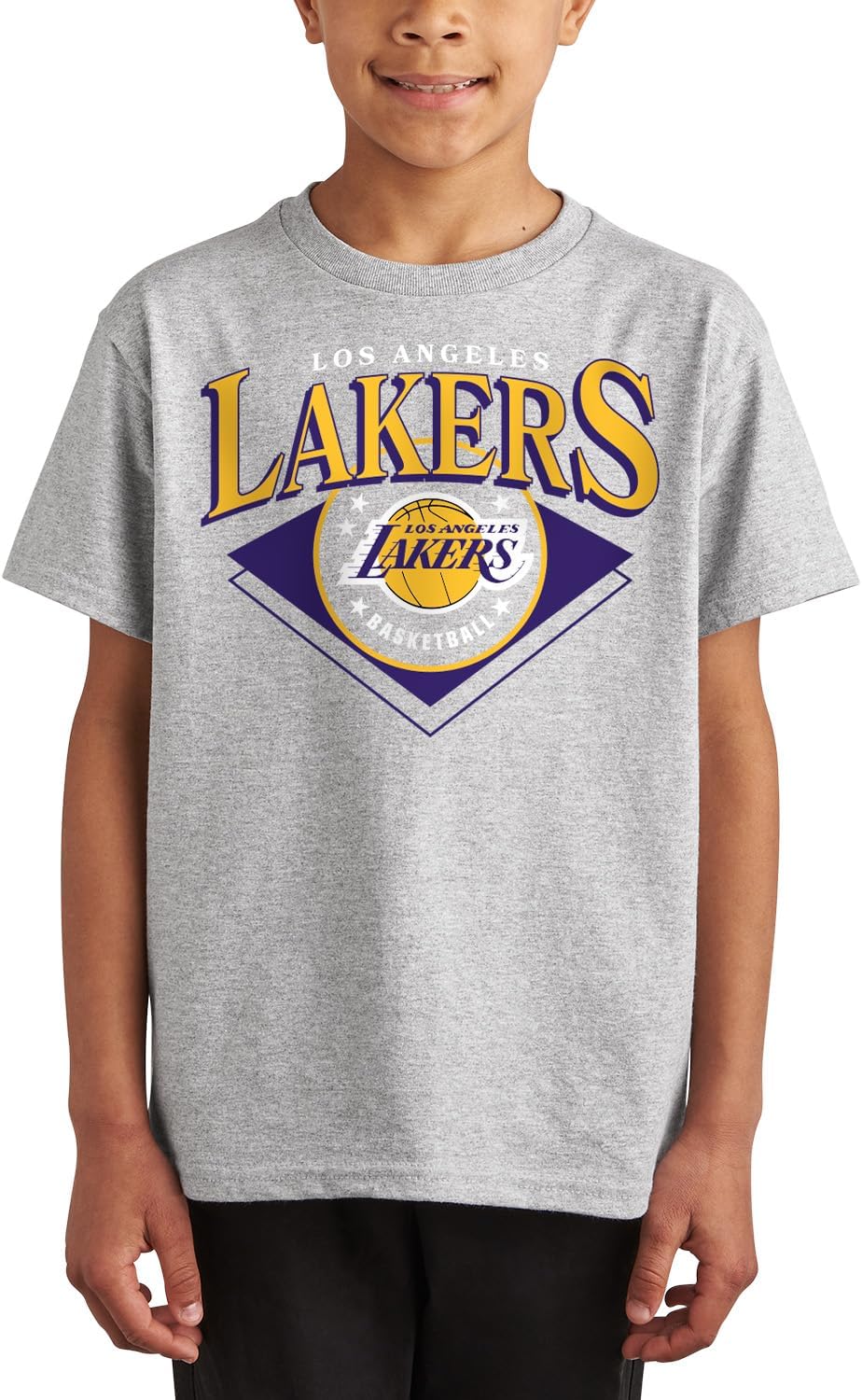 Junk Food Unisex Kid's Standard NBA-Court Classic-Officially Licensed Youth Short Sleeve Fan Tee for Boys and Girls