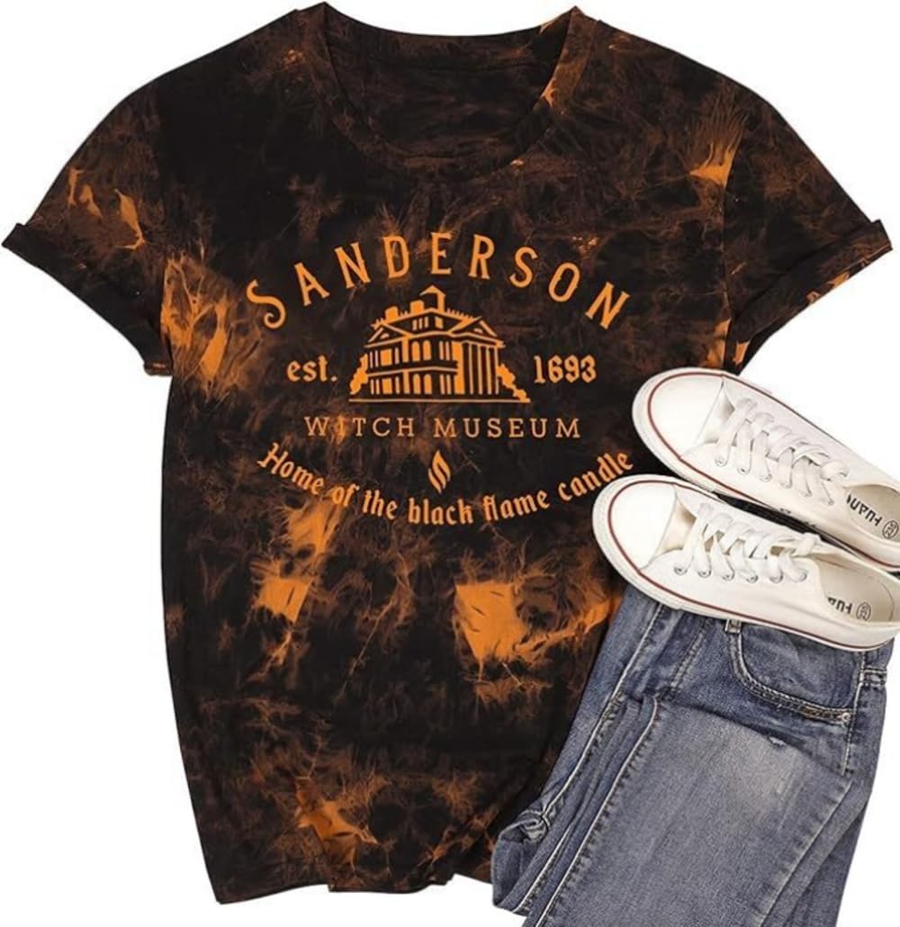 kfulemai Womens I'm Fine Bloody Halloween Shirt Sanderson Sisters Short Sleeve Problem Solved Blood Horror Graphic Tee - Image 10